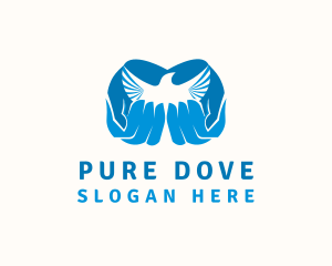 Hands Dove Freedom logo design