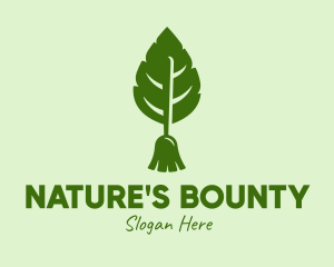 Nature Leaf Broom logo design