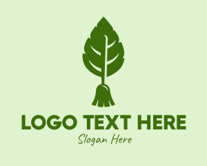 Green - Nature Leaf Broom logo design