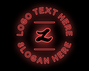 Letter - Red Neon Letter logo design