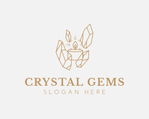 Wellness Candle Crystal logo design