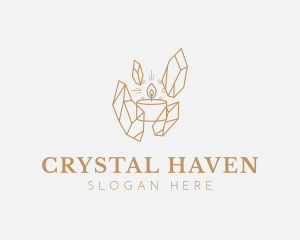 Wellness Candle Crystal logo design