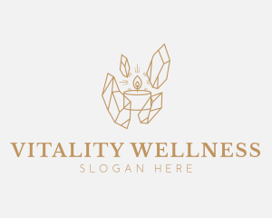 Wellness Candle Crystal logo design