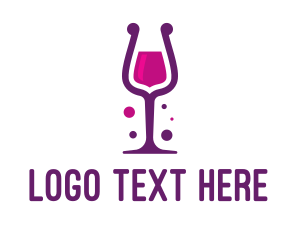 Purple Wine Glass logo design