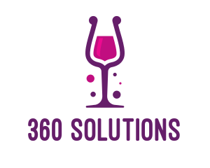 Purple Wine Glass logo design