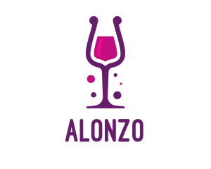 Purple Wine Glass logo design