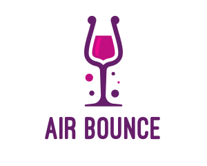 Purple Wine Glass logo design