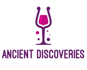 Purple Wine Glass logo design