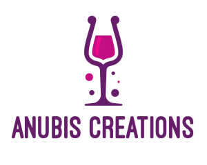 Purple Wine Glass logo design