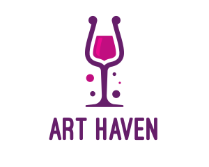 Purple Wine Glass logo design