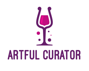 Purple Wine Glass logo design