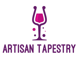 Purple Wine Glass logo design