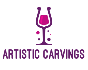 Purple Wine Glass logo design