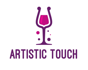 Purple Wine Glass logo design