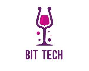 Purple Wine Glass logo design