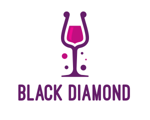 Purple Wine Glass logo design