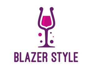 Purple Wine Glass logo design