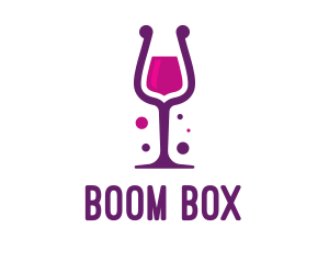 Purple Wine Glass logo design