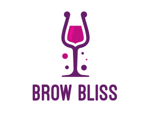 Purple Wine Glass logo design