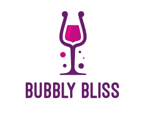 Purple Wine Glass logo design