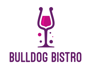 Purple Wine Glass logo design