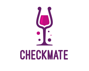 Purple Wine Glass logo design