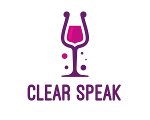 Purple Wine Glass logo design