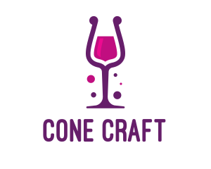 Purple Wine Glass logo design