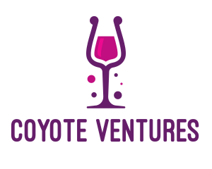 Purple Wine Glass logo design