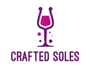 Purple Wine Glass logo design