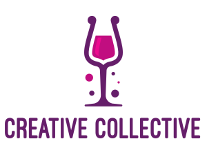 Purple Wine Glass logo design