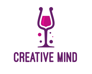 Purple Wine Glass logo design