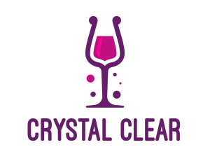 Glass - Purple Wine Glass logo design