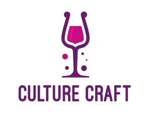 Fermented - Purple Wine Glass logo design
