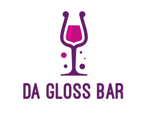 Purple Wine Glass logo design