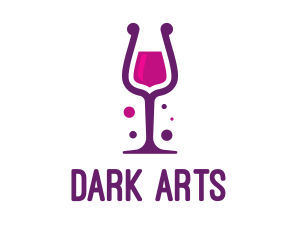 Purple Wine Glass logo design