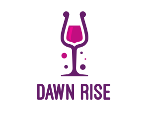 Purple Wine Glass logo design