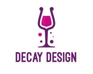 Purple Wine Glass logo design