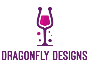 Purple Wine Glass logo design