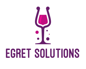 Purple Wine Glass logo design