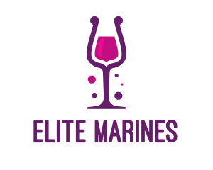 Purple Wine Glass logo design