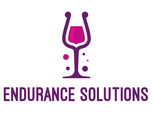 Purple Wine Glass logo design