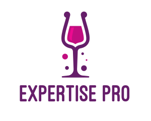 Purple Wine Glass logo design