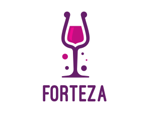 Purple Wine Glass logo design