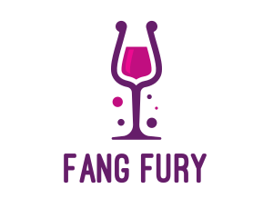 Purple Wine Glass logo design