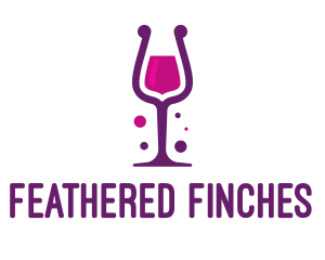 Purple Wine Glass logo design