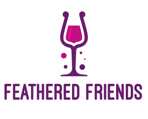 Purple Wine Glass logo design