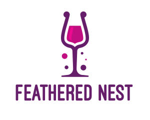 Purple Wine Glass logo design