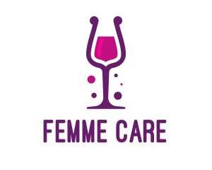 Purple Wine Glass logo design