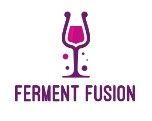 Purple Wine Glass logo design